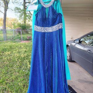 Cindy Couture blue prom dress